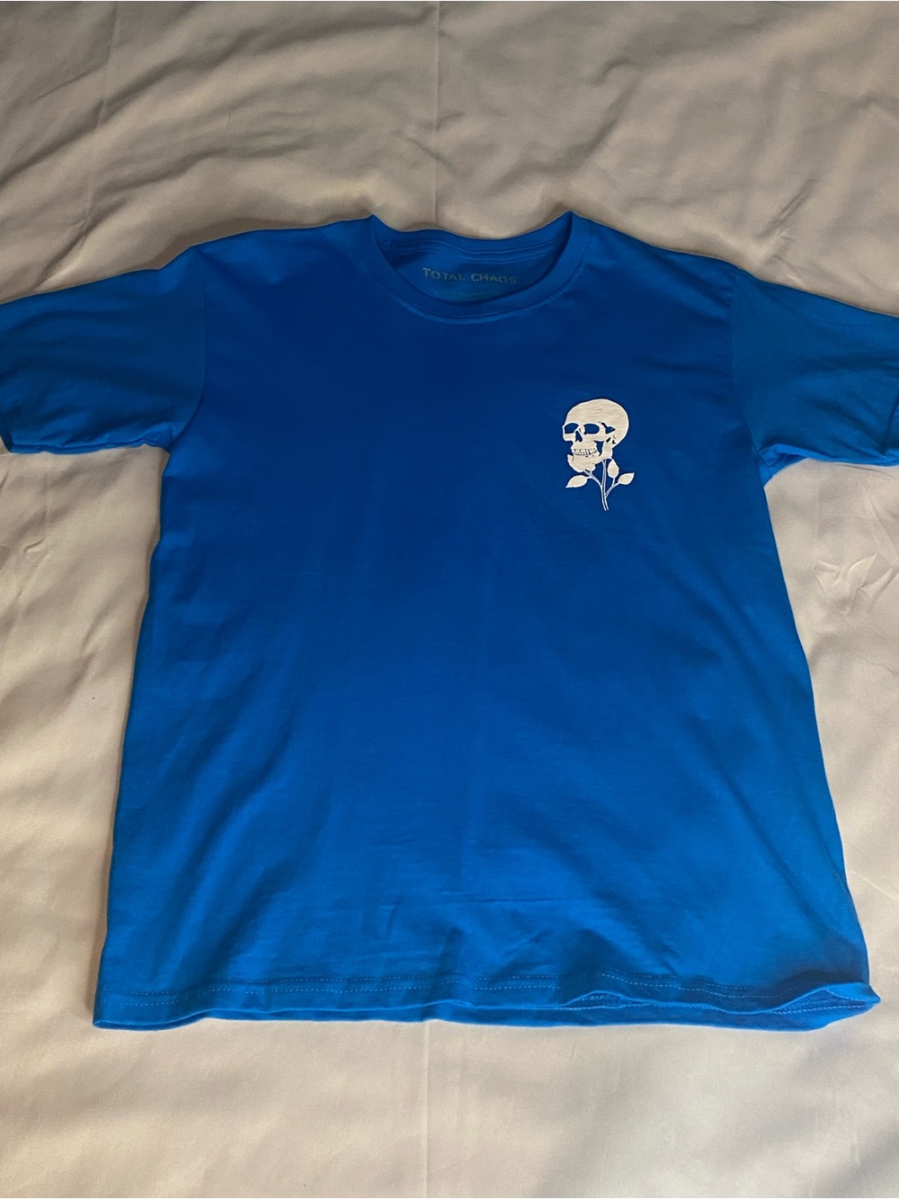 Men’s Royal Blue Skull & Rose Short Sleeve Tee